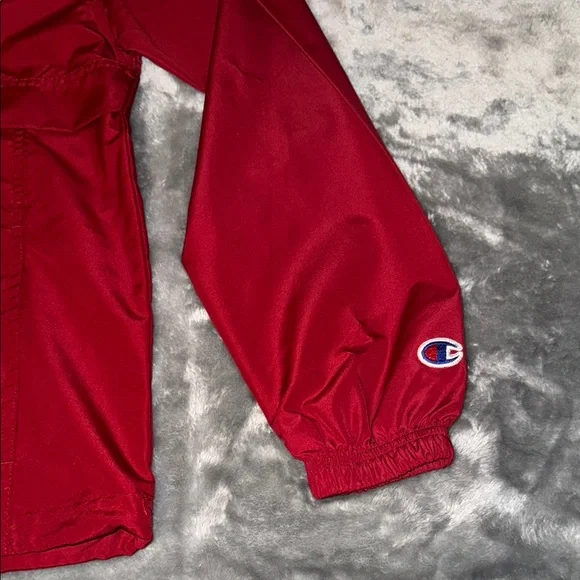 NWOT Champion Small Red Indiana University Hooded Windbreaker - Picture 4 of 7